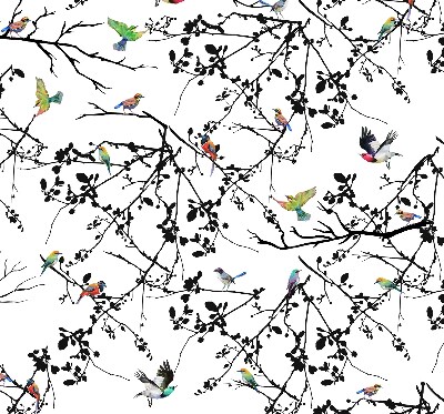Verduisterend raamrolgordijn voor binnen met vogels op de takken
