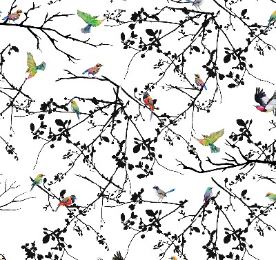 Verduisterend raamrolgordijn voor binnen met vogels op de takken