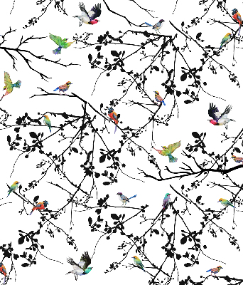 Verduisterend raamrolgordijn voor binnen met vogels op de takken