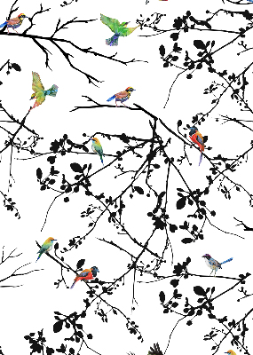 Verduisterend raamrolgordijn voor binnen met vogels op de takken