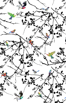 Verduisterend raamrolgordijn voor binnen met vogels op de takken
