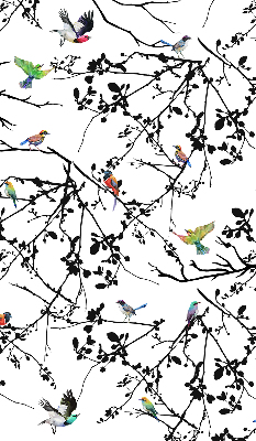Verduisterend raamrolgordijn voor binnen met vogels op de takken