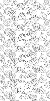 Verduisterend stoffen rolgordijn met getekende bladeren