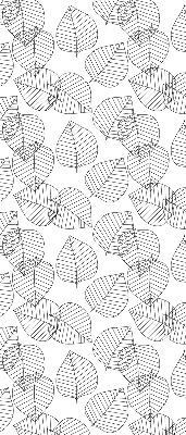 Verduisterend stoffen rolgordijn met getekende bladeren