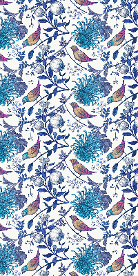 Verduisterend binnengordijn met blauwe boombloemen