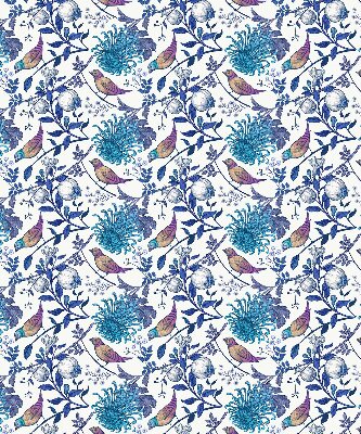 Verduisterend binnengordijn met blauwe boombloemen