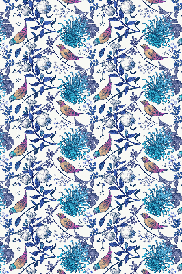 Verduisterend binnengordijn met blauwe boombloemen