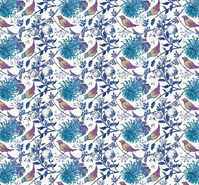 Verduisterend binnengordijn met blauwe boombloemen