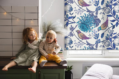 Verduisterend binnengordijn met blauwe boombloemen