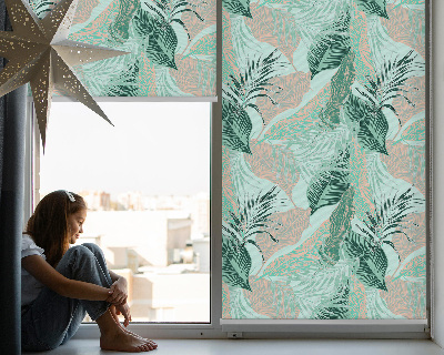 Verduisterend rolgordijn voor balkondeur met tropische bladeren