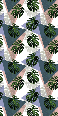 Binnenshuis verduisterend rolgordijn de bladeren van de plant