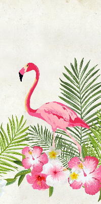 Verduisterend stoffen rolgordijn met flamingo’s bij de bladeren