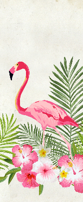 Verduisterend stoffen rolgordijn met flamingo’s bij de bladeren
