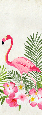 Verduisterend stoffen rolgordijn met flamingo’s bij de bladeren