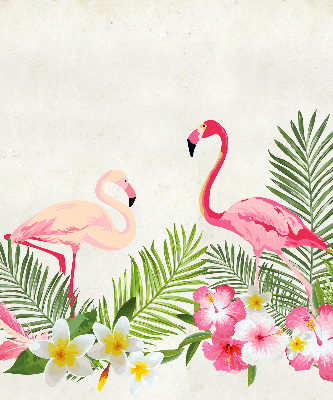 Verduisterend stoffen rolgordijn met flamingo’s bij de bladeren