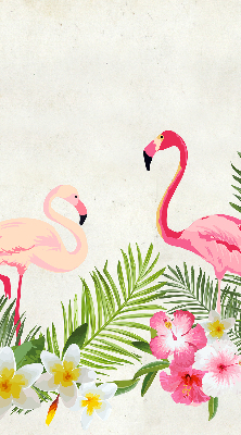 Verduisterend stoffen rolgordijn met flamingo’s bij de bladeren