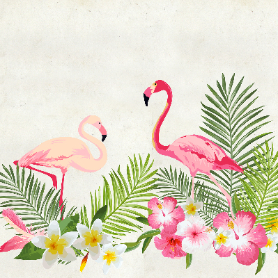 Verduisterend stoffen rolgordijn met flamingo’s bij de bladeren
