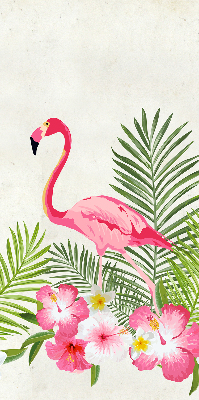 Verduisterend stoffen rolgordijn met flamingo’s bij de bladeren