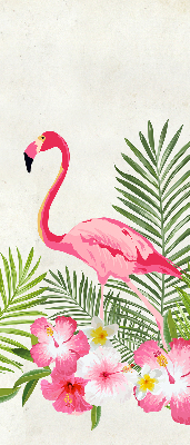 Verduisterend stoffen rolgordijn met flamingo’s bij de bladeren