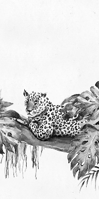 Verduisterend binnengordijn met getekende cheeta's op een tak