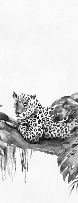 Verduisterend binnengordijn met getekende cheeta's op een tak