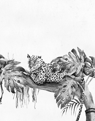 Verduisterend binnengordijn met getekende cheeta's op een tak