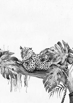 Verduisterend binnengordijn met getekende cheeta's op een tak