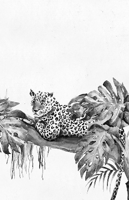 Verduisterend binnengordijn met getekende cheeta's op een tak