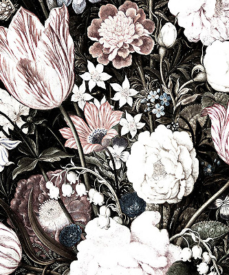 Verduisterend binnengordijn een boeket bloemen