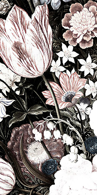 Verduisterend binnengordijn een boeket bloemen