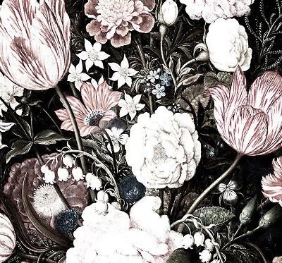 Verduisterend binnengordijn een boeket bloemen