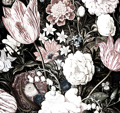 Verduisterend binnengordijn een boeket bloemen
