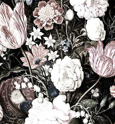 Verduisterend binnengordijn een boeket bloemen