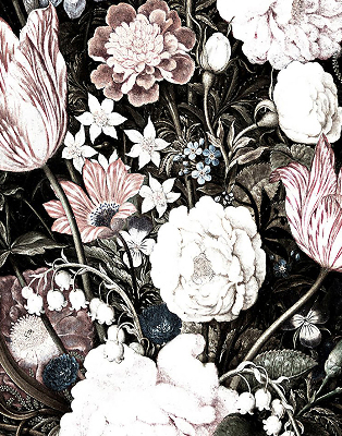 Verduisterend binnengordijn een boeket bloemen