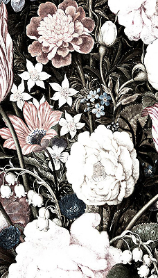 Verduisterend binnengordijn een boeket bloemen