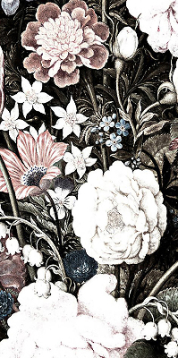 Verduisterend binnengordijn een boeket bloemen