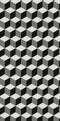 Binnenshuis verduisterend rolgordijn met 3D-kubussen