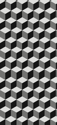 Binnenshuis verduisterend rolgordijn met 3D-kubussen