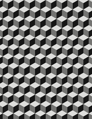 Binnenshuis verduisterend rolgordijn met 3D-kubussen