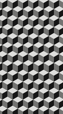 Binnenshuis verduisterend rolgordijn met 3D-kubussen