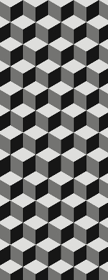 Binnenshuis verduisterend rolgordijn met 3D-kubussen