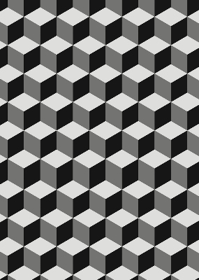 Binnenshuis verduisterend rolgordijn met 3D-kubussen