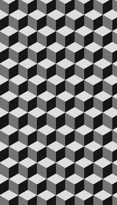 Binnenshuis verduisterend rolgordijn met 3D-kubussen