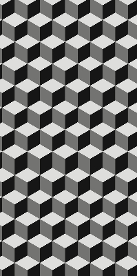 Binnenshuis verduisterend rolgordijn met 3D-kubussen