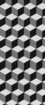 Binnenshuis verduisterend rolgordijn met 3D-kubussen