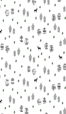 Verduisterend binnengordijn met getekende bomen en herten