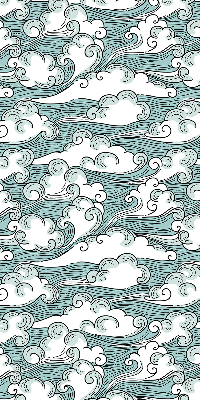 Verduisterend raamrolgordijn voor binnen met wolken- en windmotief
