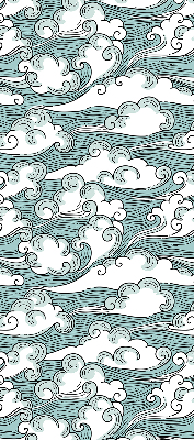 Verduisterend raamrolgordijn voor binnen met wolken- en windmotief