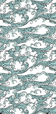 Verduisterend raamrolgordijn voor binnen met wolken- en windmotief