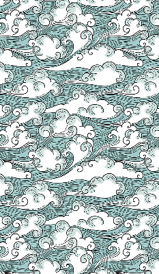 Verduisterend raamrolgordijn voor binnen met wolken- en windmotief